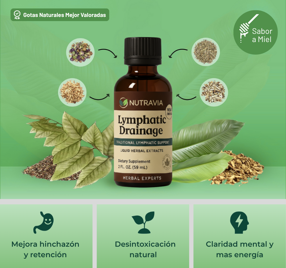 Gotas Nutravia | Drena la hinchazón de forma natural